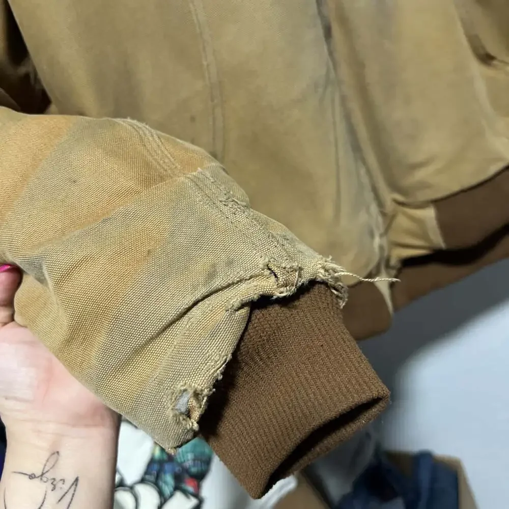 Carhartt Jacket USA MADE Duck Canvas Hooded Thermal Lined Vintage Large RN14806